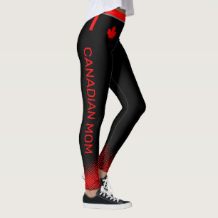 Stolze kanadische MAMA mit Rotem Ahornblätterblat Leggings