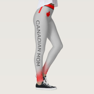 Stolze kanadische MAMA mit rotem Ahornleaf auf GRA Leggings