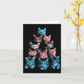 Stolze Katzen Transgender - LGBT Trans Flag Niedli Karte (Gelbe Blume)