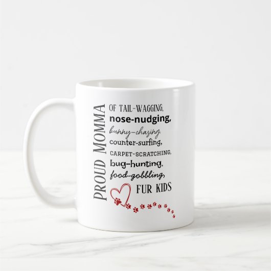 Stolze Katzen- und Hundemutter-Kaffeetasse Kaffeetasse (Links)