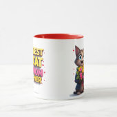 Stolze Katzenmutter mit süßer Blumenkatze 🐱 Tasse (Zentrum)