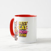 Stolze Katzenmutter mit süßer Blumenkatze 🐱 Tasse (Vorderseite Links)