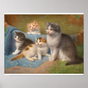 Stolze Katzenmutter Wilhelm Schwar Art Poster