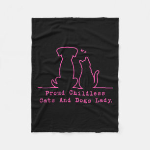 Stolze kinderlose Katzen und Hunde Lady Vintage Fr Fleecedecke