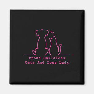 Stolze kinderlose Katzen und Hunde Lady Vintage Fr Magnet