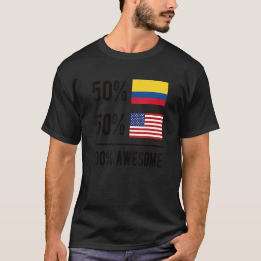 Stolze kolumbianische amerikanische Flagge Kolumbi T-Shirt (Vorderseite)