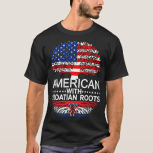 Stolze Kroatische amerikanische Flagge Kroatien US T-Shirt