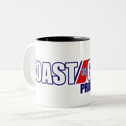 Stolze Küstenwache-Großmutter Zweifarbige Tasse (Vorderseite Links)