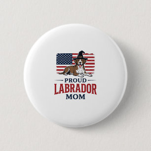 Stolze Labrador-Mama patriotisches Hund-Halloween- Button