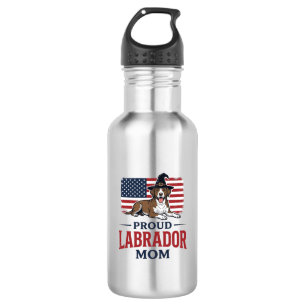 Stolze Labrador-Mama patriotisches Hund-Halloween- Edelstahlflasche