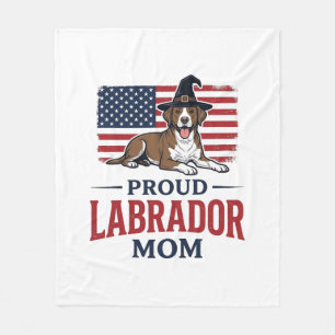Stolze Labrador-Mama patriotisches Hund-Halloween- Fleecedecke