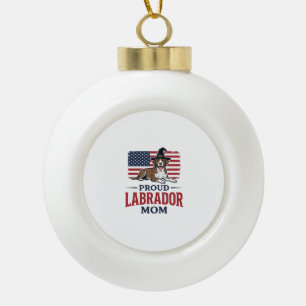 Stolze Labrador-Mama-patriotisches Hund-Halloween- Keramik Kugel-Ornament