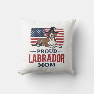 Stolze Labrador-Mama patriotisches Hund-Halloween- Kissen