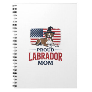 Stolze Labrador-Mama-patriotisches Hund-Halloween- Notizblock