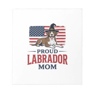 Stolze Labrador-Mama patriotisches Hund-Halloween- Notizblock