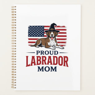 Stolze Labrador-Mama patriotisches Hund-Halloween- Planer