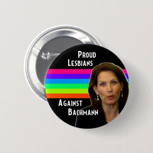 Stolze Lesben gegen Bachmann Knopf Button (Vorne & Hinten)
