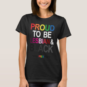 Stolze lesbische und schwarze LGBT-Stolzes-Monat-L T-Shirt