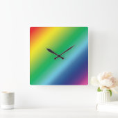 Stolze lgbtq Regenbogenfarben Muster Quadrat Uhr (Zuhause)
