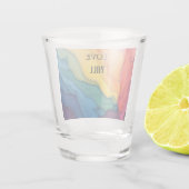 Stolze Liebe der Regenbogenkonstruktion Schnapsglas (Rückseite)
