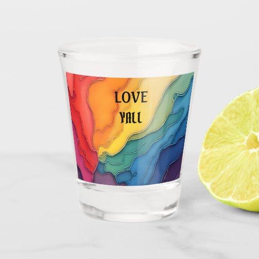Stolze Liebe der Regenbogenkonstruktion Schnapsglas (Vorderseite)