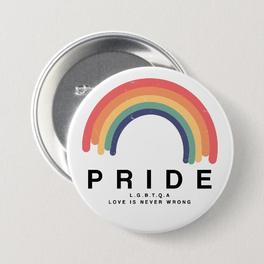 Stolze Liebe gewinnt farbenfrohe Rainbow LGBTQ Button (Vorne & Hinten)