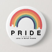 Stolze Liebe gewinnt farbenfrohe Rainbow LGBTQ Button (Vorderseite)