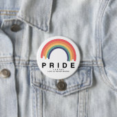 Stolze Liebe gewinnt farbenfrohe Rainbow LGBTQ Button (Beispiel)