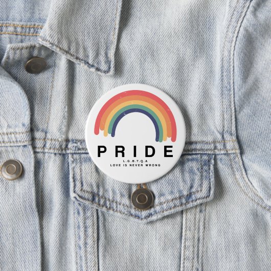 Stolze Liebe gewinnt farbenfrohe Rainbow LGBTQ Button (Beispiel)