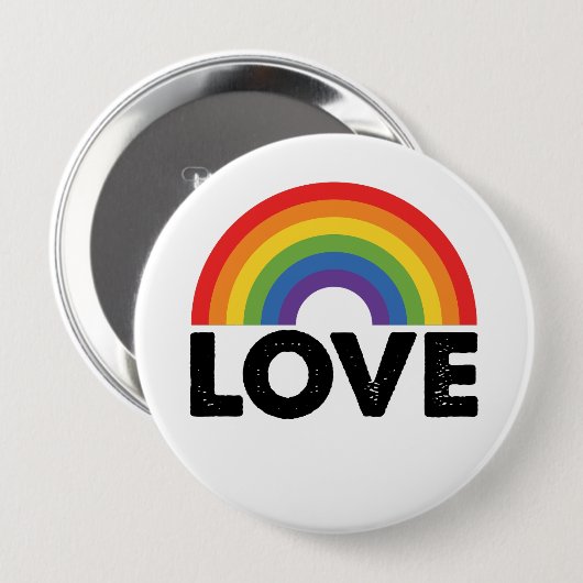 Stolze Liebe ist Liebe Gay Equality Rainbow LGBTQ Button (Vorne & Hinten)