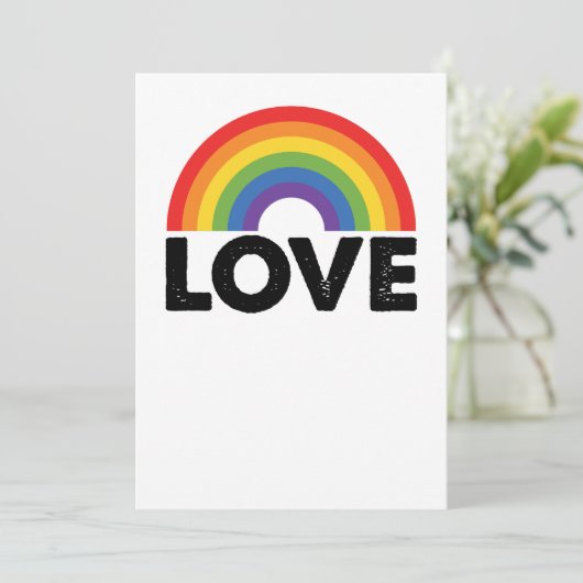 Stolze Liebe ist Liebe Gay Equality Rainbow LGBTQ Einladung (Stehend Vorderseite)