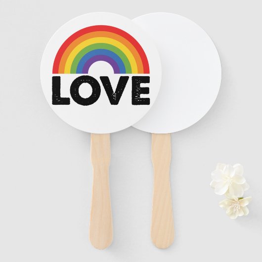 Stolze Liebe ist Liebe Gay Equality Rainbow LGBTQ Fächer (Vorne und Hinten)