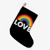 Stolze Liebe ist Liebe Gay Equality Rainbow LGBTQ Kleiner Weihnachtsstrumpf (Vorderansicht (hängend))