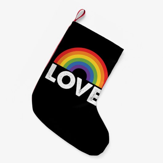 Stolze Liebe ist Liebe Gay Equality Rainbow LGBTQ Kleiner Weihnachtsstrumpf (Vorderansicht (hängend))