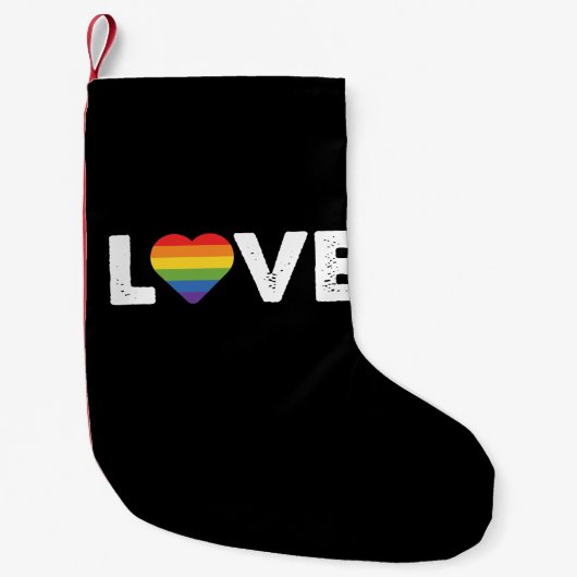 Stolze Liebe ist Liebe Gay Equality Rainbow LGBTQ Kleiner Weihnachtsstrumpf (Vorderseite)