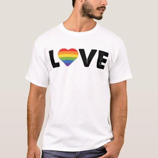 Stolze Liebe ist Liebe Gay Equality Rainbow LGBTQ T-Shirt (Vorderseite)