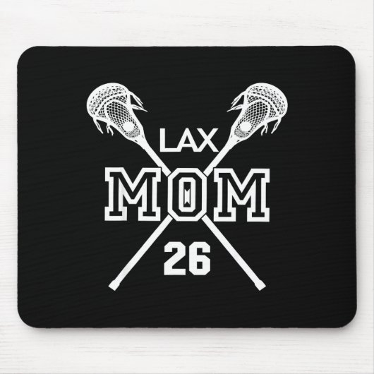 Stolze Liebe Lacrosse-Mutter #26 lax Spieler Numme Mousepad (Vorne)