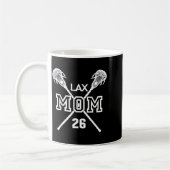 Stolze Liebe Lacrosse-Mutter #26 Lax-Spielerin Num Kaffeetasse (Links)