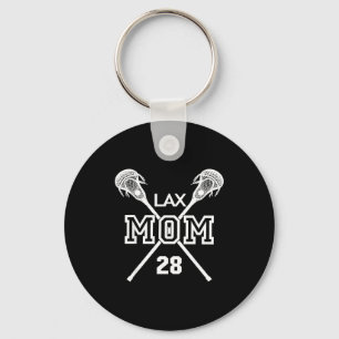 Stolze Liebe Lacrosse-Mutter #28 Lax-Spielerin Num Schlüsselanhänger