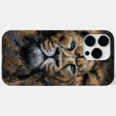 Stolze Löwe mit grünen Augen-Malerei Case-Mate iPhone Hülle (Rückseite (Horizontal))