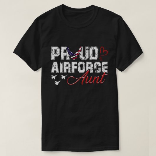 Stolze Luftwaffe Tante US-Heart Militär Frauen T-Shirt (Design vorne)