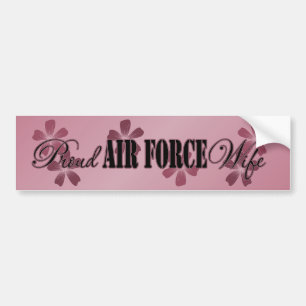 Stolze Luftwaffen-Ehefrau-Rosen-Blumen Autoaufkleber