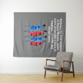 Stolze Maasai Morans: Tal in Blau und Rot markiere Wandteppich (Beispiel (Horizontal))