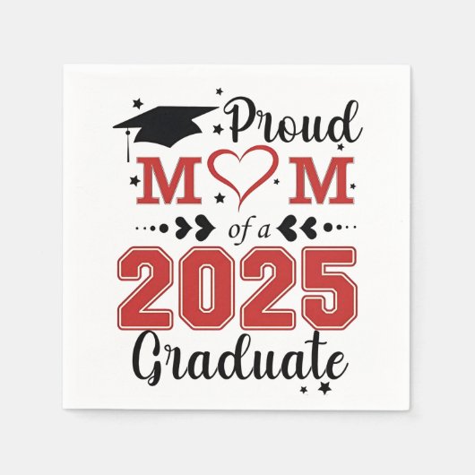 Stolze Mama 2025 Graduate Abschluss Muttertag Serviette (Vorderseite)