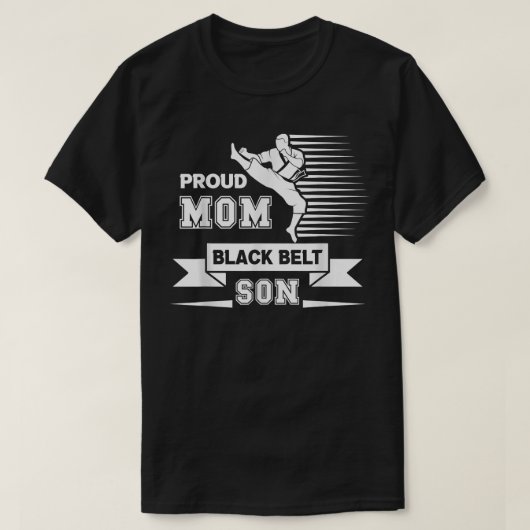 Stolze Mama BlackBelt Son Funny Mother Day T-Shirt (Design vorne)