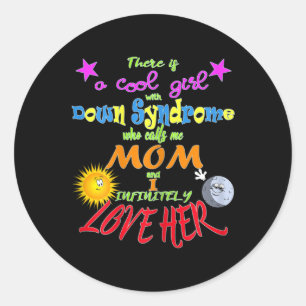 Stolze Mama der Down Syndrome Runder Aufkleber