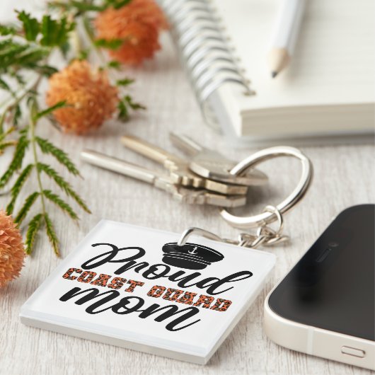 Stolze Mama der Küstenwache, Liebe für die Küstenw Schlüsselanhänger (Vorderseite rechts)