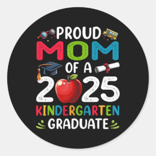 Stolze Mama des Abschlusses des Kindergartens 2025 Runder Aufkleber