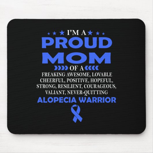Stolze Mama des Alopezie-Kriegers Mousepad (Vorne)