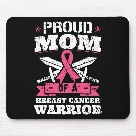 Stolze Mama des Brustkrebs Krieger rosa Bewusstsei Mousepad (Vorne)